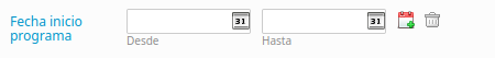 Campo Fecha inicio programa