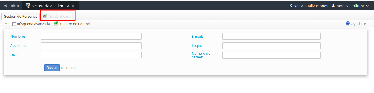 Ingreso a secretaría académica